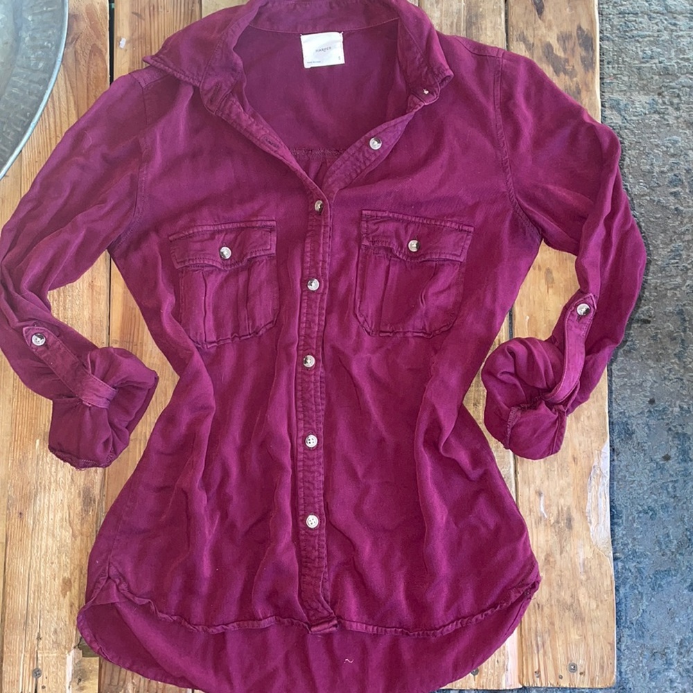 SUPER soft burgundy button down